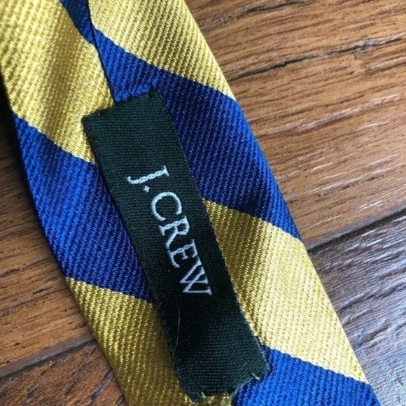 J. Crew Yellow and Blue Handmade Silk Tie - Picture 6 of 9